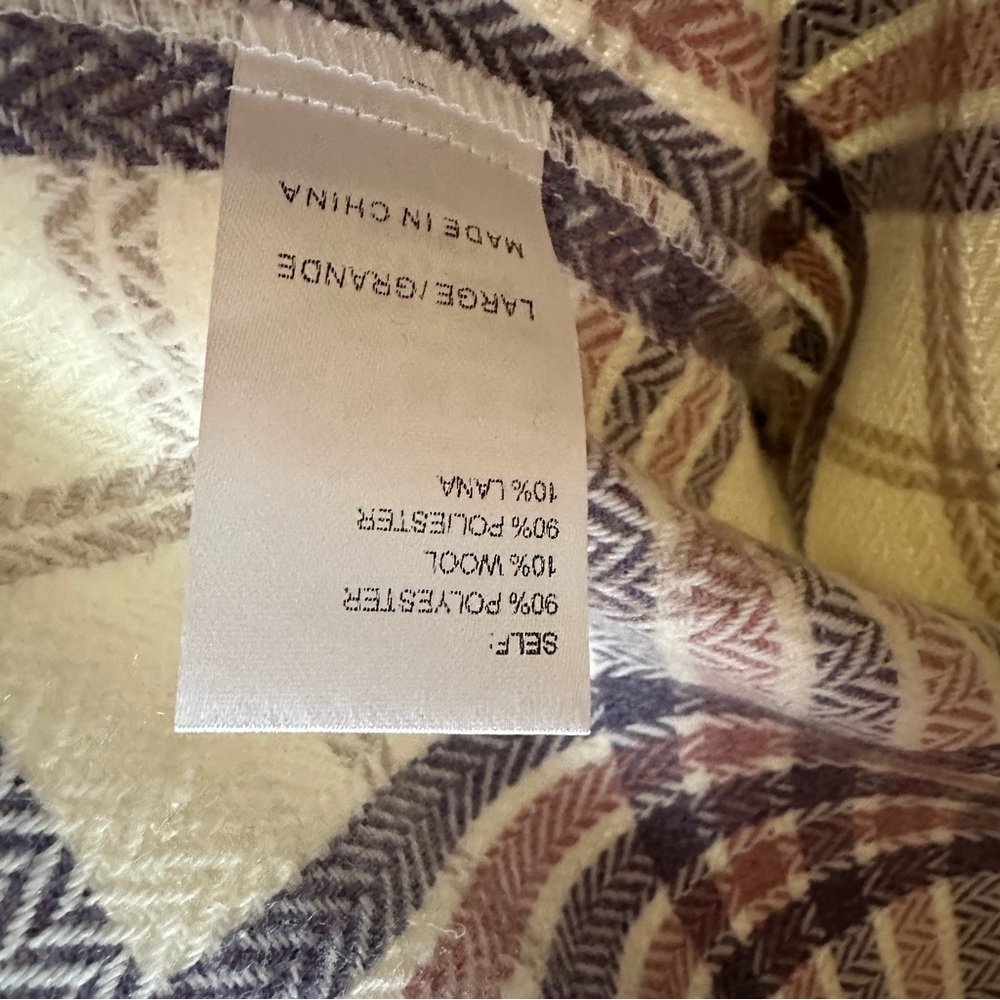 Style Rack Wool Blend Plaid Shacket Oversized L - Picture 6 of 7